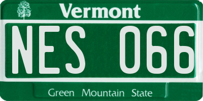 VT license plate NES066