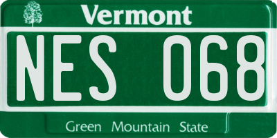 VT license plate NES068