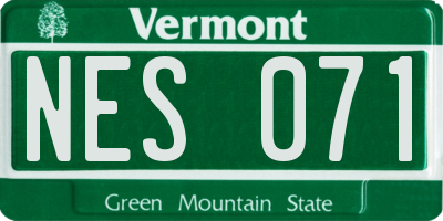 VT license plate NES071