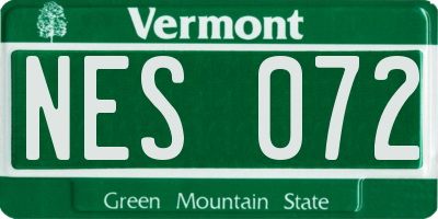 VT license plate NES072
