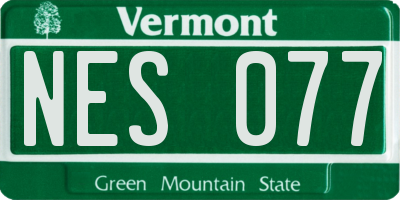 VT license plate NES077
