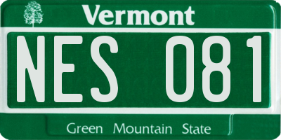 VT license plate NES081