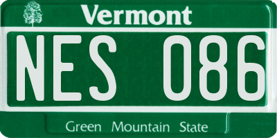 VT license plate NES086