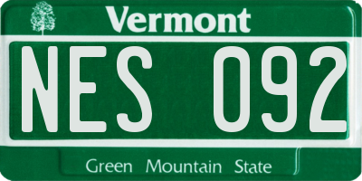 VT license plate NES092