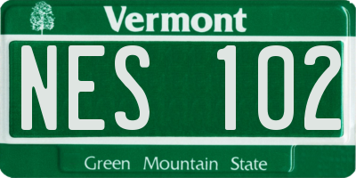 VT license plate NES102