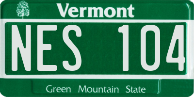 VT license plate NES104