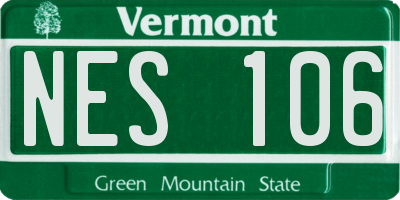 VT license plate NES106