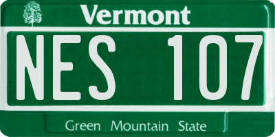 VT license plate NES107