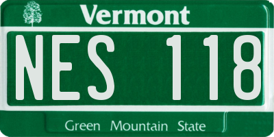 VT license plate NES118