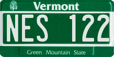 VT license plate NES122
