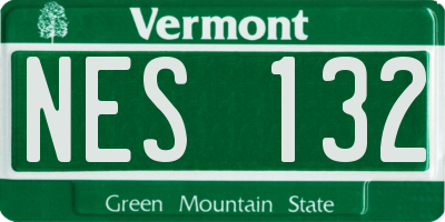 VT license plate NES132