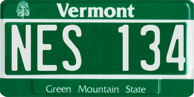 VT license plate NES134