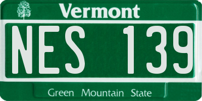 VT license plate NES139