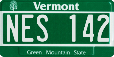VT license plate NES142