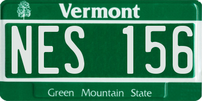 VT license plate NES156
