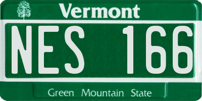 VT license plate NES166