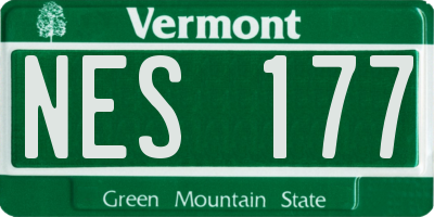 VT license plate NES177
