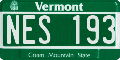 VT license plate NES193