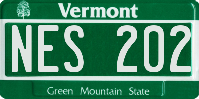 VT license plate NES202