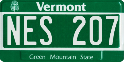 VT license plate NES207