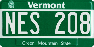 VT license plate NES208