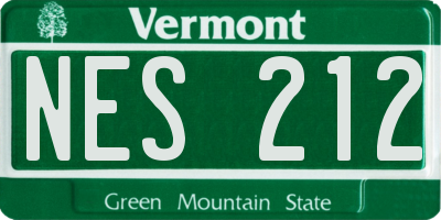 VT license plate NES212
