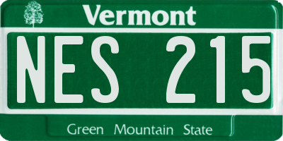 VT license plate NES215