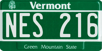 VT license plate NES216
