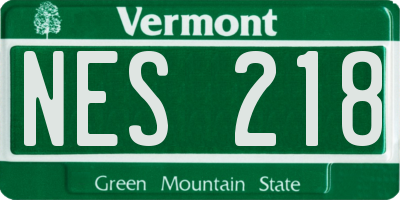 VT license plate NES218