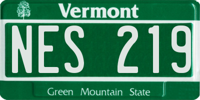 VT license plate NES219
