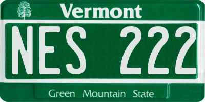 VT license plate NES222