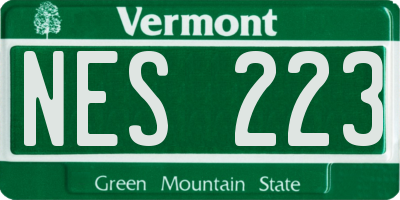 VT license plate NES223