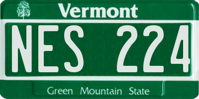 VT license plate NES224