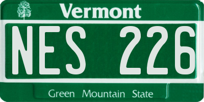 VT license plate NES226