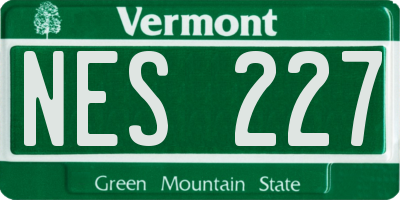 VT license plate NES227