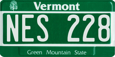 VT license plate NES228