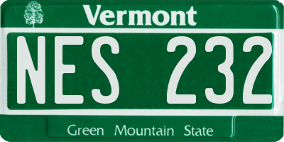 VT license plate NES232
