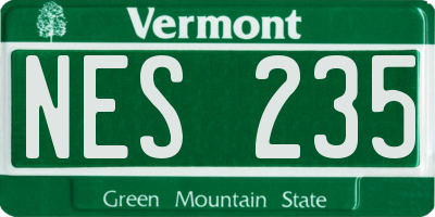 VT license plate NES235