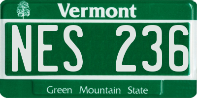 VT license plate NES236