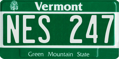 VT license plate NES247