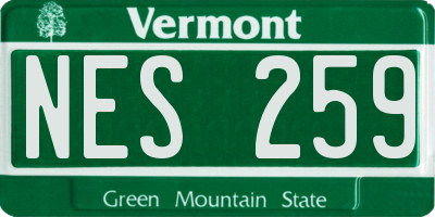 VT license plate NES259