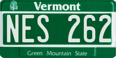 VT license plate NES262