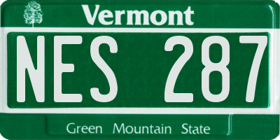VT license plate NES287