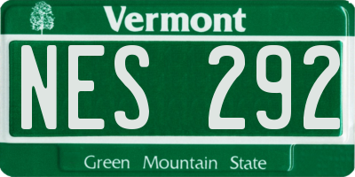 VT license plate NES292