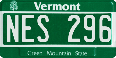 VT license plate NES296