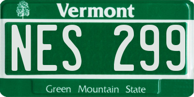 VT license plate NES299