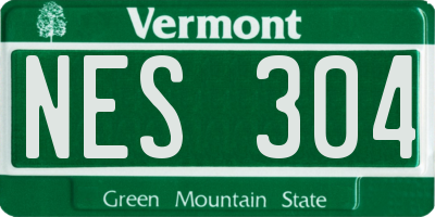 VT license plate NES304