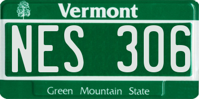 VT license plate NES306