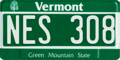 VT license plate NES308