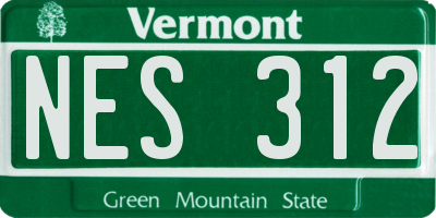 VT license plate NES312